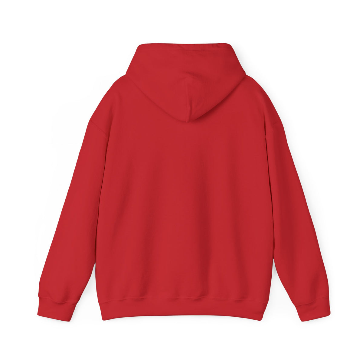 Jackhenge hoodie red from the back