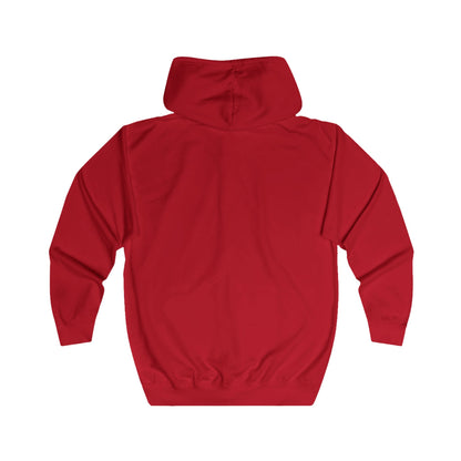 Jackhenge full zip hoodie red from the back