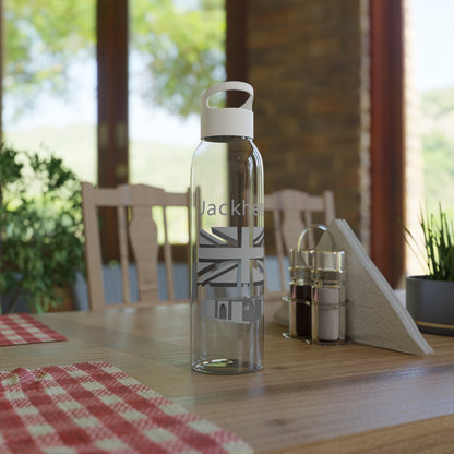 Jackhenge water bottle on a table
